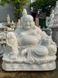 Tượng Phật Di Lặc đá trẮNG tự nhiên