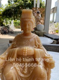 Tượng Phật thánh mẫu đá Ngọc tự nhiên tuyệt đẹp - hàng chạm tay - cao 40cm.